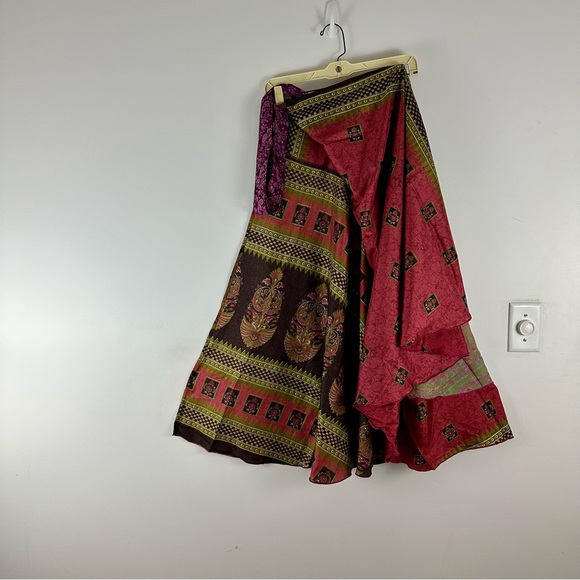 Reversible Upcycled Magic Sari Wrap Maxi Skirts BIN151 - Picture 2 of 6